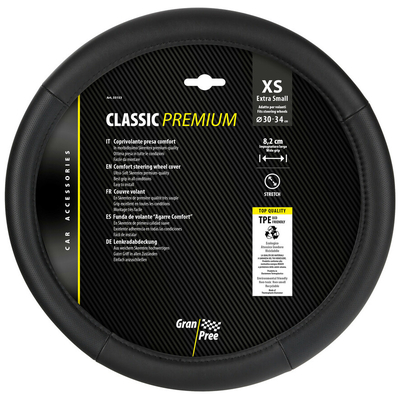 ΚΑΛΥΜΜΑ ΤΙΜΟΝΙΟΥ 30-34CM ΔΕΡΜΑ SKEENTEX ΜΑΥΡΟ CLASSIC PREMIUM GRAN PREE LAMPA - 1 ΤΕΜ.