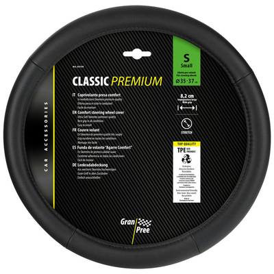 ΚΑΛΥΜΜΑ ΤΙΜΟΝΙΟΥ 35-37CM ΔΕΡΜΑ SKEENTEX ΜΑΥΡΟ CLASSIC PREMIUM GRAN PREE LAMPA - 1 ΤΕΜ.