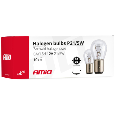 ΛΑΜΠΑΚΙΑ ΑΛΟΓΟΝΟΥ P21/5W 12V 21/5W BAY15d ΔΙΠΟΛΙΚΟ (STOP) ΑΜΙΟ - 10 ΤΕΜ.