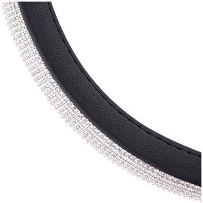 ΚΑΛΥΜΜΑ ΤΙΜΟΝΙΟΥ SWC-35 M 37-39cm ΣΕ ΜΑΥΡΟ ΧΡΩΜΑ  ΜΕ ΠΕΡΙΜΕΤΡΙΚΑ STRASS ΑΜΙΟ - 1 ΤΕΜ.