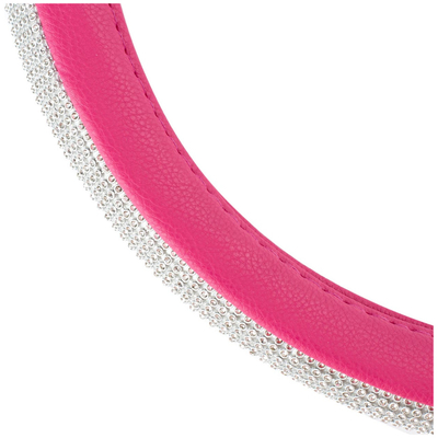 ΚΑΛΥΜΜΑ ΤΙΜΟΝΙΟΥ SWC-36 M 37-39cm ΣΕ ΡΟΖ / ΦΟΥΞΙΑ ΧΡΩΜΑ ΜΕ ΠΕΡΙΜΕΤΡΙΚΑ STRASS ΑΜΙΟ - 1 ΤΕΜ.