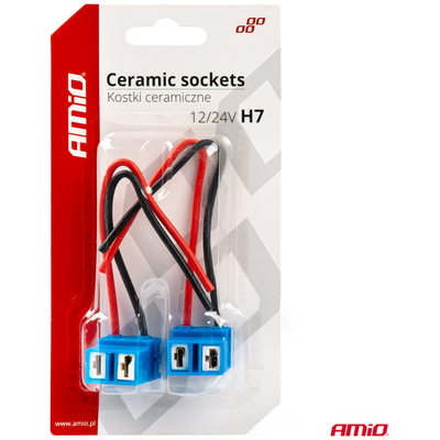 ΦΙΣΑ ΚΕΡΑΜΙΚΗ 12/24V ΓΩΝΙΑ ΓΙΑ ΛΑΜΠΕΣ ΑΛΟΓΟΝΟΥ H7  ΜΕ ΚΑΛΩΔΙΟ ΑΜΙΟ - 2 ΤΕΜ.