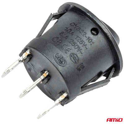 ΔΙΑΚΟΠΤΗΣ 230V 6A ON-OFF-ON 3 ΕΠΑΦΩΝ ΣΤΡΟΓΓΥΛΟΣ BU03 ΑΜΙΟ - 1 ΤΕΜ.