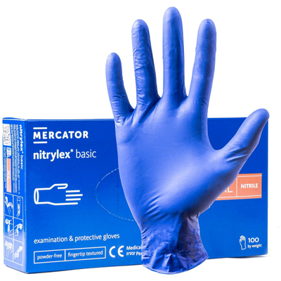 ΓΑΝΤΙΑ ΝΙΤΡΙΛΙΟΥ MERCATOR NITRYLEX BASIC ΣΕ ΜΠΛΕ ΧΡΩΜΑ X-LARGE (XL) ΑΜΙΟ - 100 ΤΕΜ.