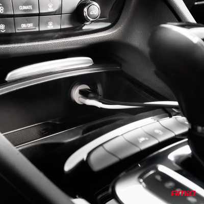 ΦΟΡΤΙΣΤΗΣ ΑΝΑΠΤΗΡΑ 12/24V ΜΕ 2 ΘΥΡΕΣ 2xUSB 10.5W 5V/2.1A ΛΕΥΚΟΣ AMIO - 1 Τεμ.