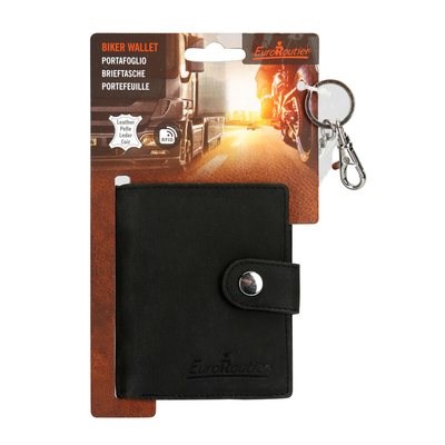 ΠΟΡΤΟΦΟΛΙ ΔΕΡΜΑΤΙΝΟ ΓΙΑ ΚΑΡΤΕΣ & ΧΡΗΜΑΤΑ BIKER WALLET ME 45cm ΑΛΥΣΙΔΑ RFID ΠΡΟΣΤΑΣΙΑ ΣΕ ΜΑΥΡΟ ΧΡΩΜΑ LAMPA - 1 Τεμ.