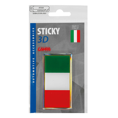 ΑΥΤΟΚΟΛΛΗΤΟ ΣΗΜΑ 3D ΣΗΜΑΙΑ ΙΤΑΛΙΑΣ 78x40mm LAMPA -  1 Τεμ.