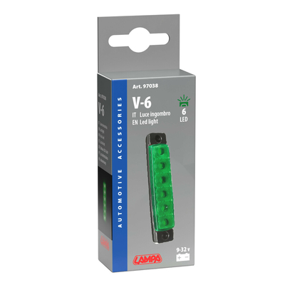 ΦΩΣ ΟΓΚΟΥ 9>32V 6 LED ΠΡΑΣΙΝΟ ΧΡΩΜΑ 95,6x19,8mm ΜΕ ΕΓΚΡΙΣΗ ΤΥΠΟΥ E148 LAMPA -  1 Τεμ.