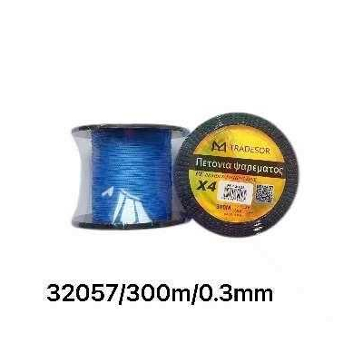 Πετονιά ψαρέματος - Νήμα χρωματιστό - 300m - 0.3mm - 32057