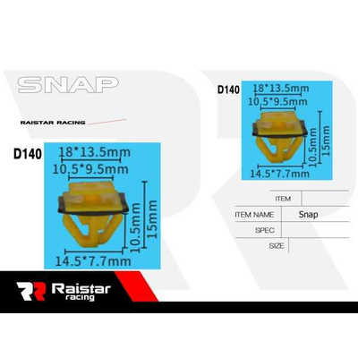 Σετ συνδετήρες αυτοκινήτου - 10pcs - R-F16101-22 - 180866