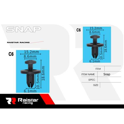 Σετ συνδετήρες αυτοκινήτου - 10pcs - R-F16101-06 - 180863