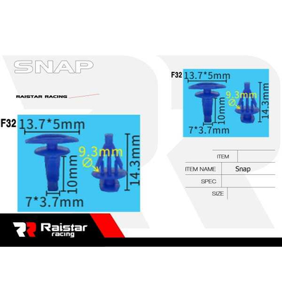 Σετ συνδετήρες αυτοκινήτου - 10pcs - R-F16101-08 - 180867