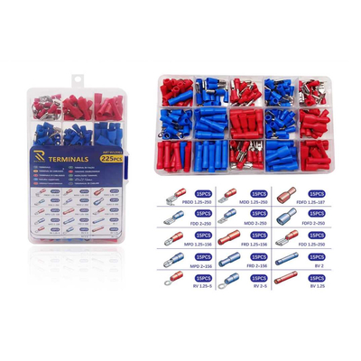 Σετ ακροδέκτες καλωδίων 15 τύπων - 225pcs - 151124