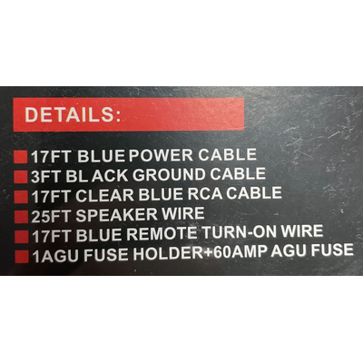 Σετ εγκατάστασης ενισχυτή αυτοκινήτου - 133111/608 - 130801