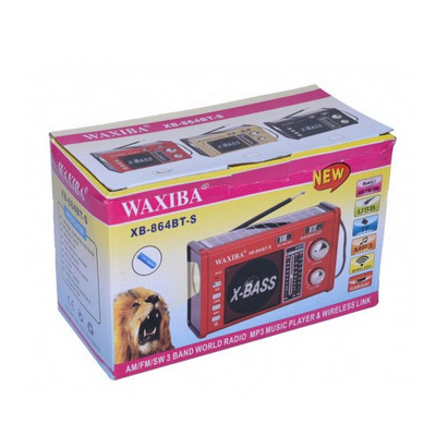 Επαναφορτιζόμενο ραδιόφωνο με ηλιακό πάνελ - XB864 BT-S - 108648 - Red