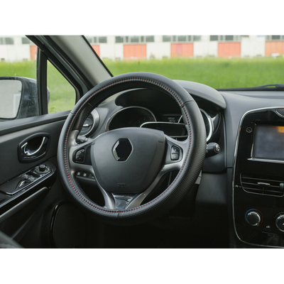 ΚΑΛΥΜΜΑ ΤΙΜΟΝΙΟΥ RACING PREMIUM RED (M) 37-39cm ΣΥΝΘΕΤΙΚΟ ΔΕΡΜΑ SKEENTEX ΜΑΥΡΟ/ΚΟΚΚΙΝΟ/ CARBON LOOK LAMPA - 1 ΤΕΜ.