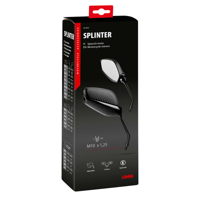 ΚΑΘΡΕΠΤΕΣ MOTO M10x1,25 ΜΑΥΡΟ/ CARBON ΧΡΩΜΑ SPLINTER  LAMPA - 2 ΤΕΜ.