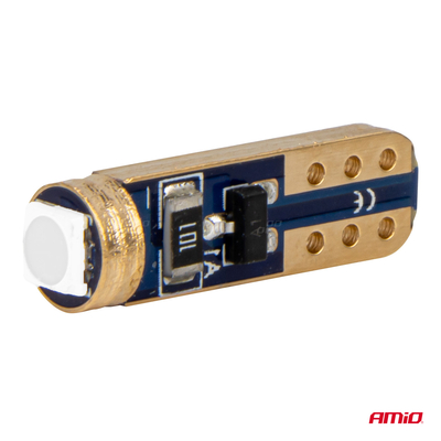 ΛΑΜΠΑΚΙΑ T5 W1W 12V 1SMD LED ΜΠΛΕ AMIO - 2 ΤΕΜ.