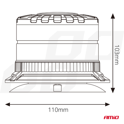 ΦΑΡΟΣ HEAVY DUTY W29M 12/24V ΠΟΡΤΟΚΑΛΙ 16LED ΜΑΓΝΗΤΙΚΟΣ/ΒΙΔΩΤΟΣ ΜΕ ΦΙΣ ΑΝΑΠΤΗΡΑ Υ103mm Φ110mm AMIO - 1 τεμ.