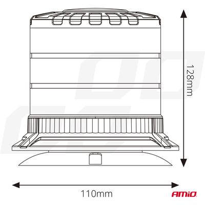 ΦΑΡΟΣ HEAVY DUTY W30M 12/24V ΠΟΡΤΟΚΑΛΙ 24LED ΜΑΓΝΗΤΙΚΟΣ/ΒΙΔΩΤΟΣ ΜΕ ΦΙΣ ΑΝΑΠΤΗΡΑ Υ128mm Φ110mm AMIO - 1 τεμ.