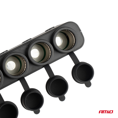 ΑΝΤΑΠΤΟΡΑΣ ΑΝΑΠΤΗΡΑ ΤΕΤΡΑΠΛΟΣ 12/24V 216W MAX ΜΕ 2 ΘΥΡΕΣ USB PD30W/QC3.0 AMIO - 1 Τεμ.