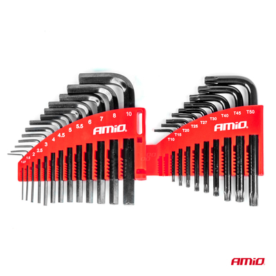 ΚΛΕΙΔΙΑ ΑΛΛΕΝ (ALLEN) ΕΞΑΓΩΝΑ & ΚΛΕΙΔΙΑ TORX ΧΡΩΜΙΟ-ΒΑΝΑΔΙΟ (CRV) ΔΙΑΦΟΡΑ ΜΕΓΕΘΗ ΜΑΥΡΑ ΑΜΙΟ - 22 ΤΕΜ.