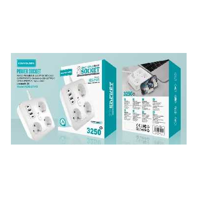 Πολύπριζο 3 θέσεων με θύρες USB - KOS-27015EU - 270155