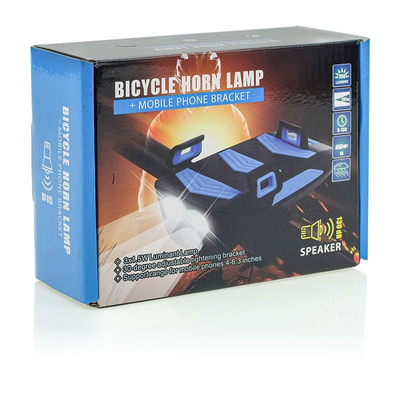 4σε1 Κόρνα-Προβολέας-Βάση Κινητού-Powerbank Ποδηλάτου BLUE