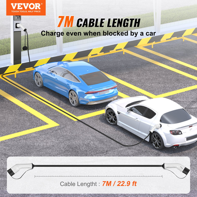 Καλώδιο φόρτισης EV VEVOR τύπου 2 προς τύπο 2 Καλώδιο ηλεκτρικού οχήματος 32A 7m 22kW TPU