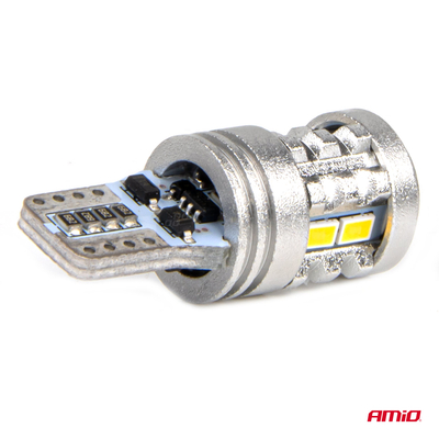 ΛΑΜΠΑΚΙΑ LED T10 W5W 12/24V LED 6x3020+1x3030SMD STANDARD ΛΕΥΚΑ ΑΜΙΟ - 2 ΤΕΜ.