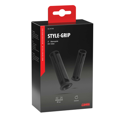 ΧΕΡΟΥΛΙΑ MOTO STYLE GRIP ΜΑΥΡΟ ΧΡΩΜΑ 22mm+25mm 12cm LAMPA - 2 τεμ.
