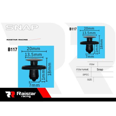 Σετ συνδετήρες αυτοκινήτου - 10pcs - R-F16101-18 - 180860