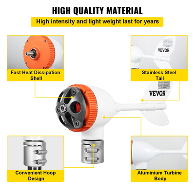 Γεννήτρια ανεμογεννήτριας VEVOR, κιτ ανεμογεννήτριας 12V/AC, γεννήτρια αιολικής ενέργειας 400W με ελεγκτή MPPT 3 λεπίδων Αυτόματη προσαρμογή προς την κατεύθυνση του ανέμου Κατάλληλη για βεράντα, θαλάσσιο, μηχανοκίνητο σπίτι, σαλέ, σκάφος