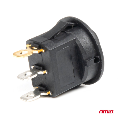ΔΙΑΚΟΠΤΗΣ 12V ON/OFF ΣΤΡΟΓΓΥΛΟΣ ΜΕ 3 ΕΠΑΦΕΣ ΚΙΤΡΙΝΟ LED AMIO - 1 τεμ.