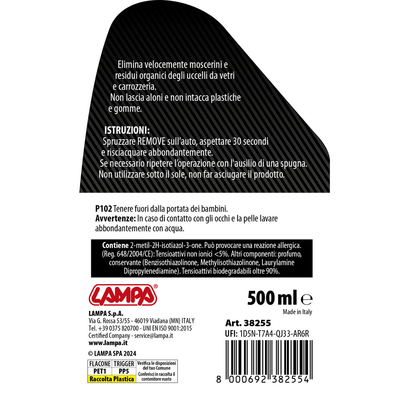 ΥΓΡΟ ΚΑΘΑΡΙΣΜΟΥ ΣΕ ΣΠΡΕΙ ΓΙΑ ΕΝΤΟΜΑ/ΠΕΡΙΤΤΩΜΑΤΑ ΠΟΥΛΙΩΝ GRAN PREE 500ml LAMPA - 1 ΤΕΜ.