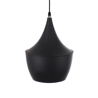 GloboStar® SHANGHAI 01025-A Μοντέρνο Κρεμαστό Φωτιστικό Καμπάνα Μονόφωτο 1 x E27 IP20 Μαύρο & Χρυσό Μέταλλο - Μ24 x Π24 x Υ30cm