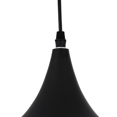 GloboStar® SHANGHAI 01025-B Μοντέρνο Κρεμαστό Φωτιστικό Καμπάνα Μονόφωτο 1 x E27 IP20 Μαύρο & Χρυσό Μέταλλο - Μ37 x Π37 x Υ20cm