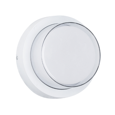 GLOBOSTAR® NEXUS 60763 Φωτιστικό Τοίχου - Απλίκα Εσωτερικού/Εξωτερικού Χώρου LED 10W 1050lm 120° AC175-265V Αδιάβροχο IP65 - Πλαστικό Σώμα - Φυσικό λευκό 4500K - Φ17 x Υ9cm - Λευκό - Bridgelux Chip - 3 Χρόνια Εγγύηση