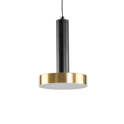 GLOBOSTAR® ZANE 60933 Κρεμαστό Φωτιστικό Design LED CCT 18W 2016lm 120° AC 220-240V IP20 - Εναλλαγή Φωτισμού μέσω Τηλεχειριστηρίου All In One Ψυχρό 6000k+Φυσικό 4500k+Θερμό 2700k Dimmable - Φ15 x Υ20cm - Μαύρο & Χρυσό - 3 Χρόνια Εγγύηση