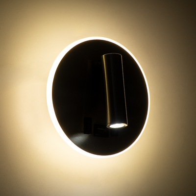 GloboStar® LADY-R 60941 Μοντέρνο Φωτιστικό Τοίχου - Απλίκα Ξενοδοχείου Bed Side LED 6W 600lm 36° & 360° AC 220-240V - Reading Light & Κρυφός Φωτισμός - Φορτιστής USB 3A - Φ15 x Υ7cm - Φυσικό Λευκό 4500K - Νίκελ Βούρτσας - 3 Χρόνια Εγγύηση