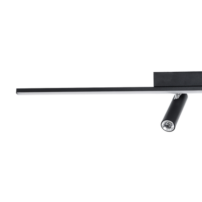 GLOBOSTAR® BARETTI 61226 Φωτιστικό Οροφής Linear Design LED CCT με Κινούμενα Σποτ LED Downlight 24W 2688lm 160° & 45° AC 220-240V IP20  - Εναλλαγή Φωτισμού μέσω Διακόπτη On/Off All In One Ψυχρό 6000k+Φυσικό 4500k+Θερμό 2700k - Μ80 x Π5.5 x Υ5 cm - Μαύρο - 3 Χρόνια Εγγύηση