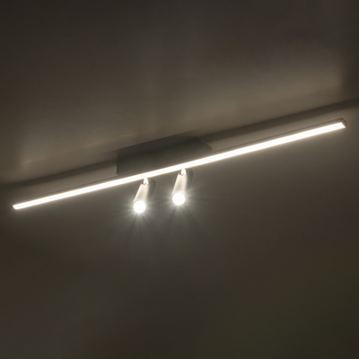 GLOBOSTAR® BARETTI 61226 Φωτιστικό Οροφής Linear Design LED CCT με Κινούμενα Σποτ LED Downlight 24W 2688lm 160° & 45° AC 220-240V IP20  - Εναλλαγή Φωτισμού μέσω Διακόπτη On/Off All In One Ψυχρό 6000k+Φυσικό 4500k+Θερμό 2700k - Μ80 x Π5.5 x Υ5 cm - Μαύρο - 3 Χρόνια Εγγύηση