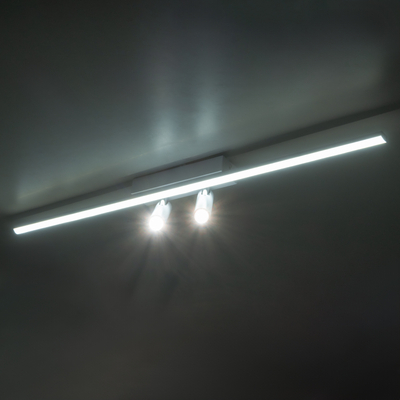 GLOBOSTAR® BARETTI 61227 Φωτιστικό Οροφής Linear Design LED CCT με Κινούμενα Σποτ LED Downlight 24W 2688lm 160° & 45° AC 220-240V IP20  - Εναλλαγή Φωτισμού μέσω Διακόπτη On/Off All In One Ψυχρό 6000k+Φυσικό 4500k+Θερμό 2700k - Μ80 x Π5.5 x Υ5 cm - Λευκό - 3 Χρόνια Εγγύηση