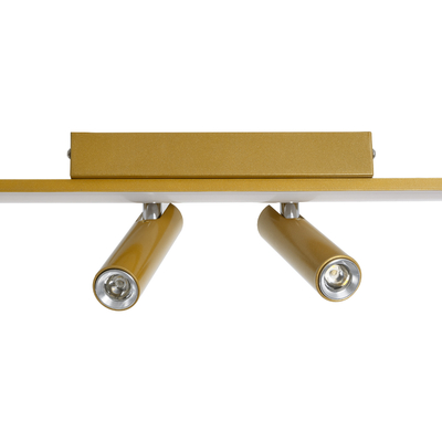 GLOBOSTAR® BARETTI 61228 Φωτιστικό Οροφής Linear Design LED CCT με Κινούμενα Σποτ LED Downlight 24W 2688lm 160° & 45° AC 220-240V IP20  - Εναλλαγή Φωτισμού μέσω Διακόπτη On/Off All In One Ψυχρό 6000k+Φυσικό 4500k+Θερμό 2700k - Μ80 x Π5.5 x Υ5 cm - Χρυσό - 3 Χρόνια Εγγύηση