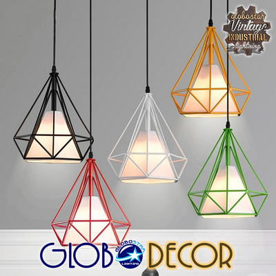 GloboStar® KAIRI 01618 Μοντέρνο Κρεμαστό Φωτιστικό Πλέγμα Μονόφωτο 1 x E27 IP20 Μαύρο Μέταλλο με Λευκό Ύφασμα - Μ38 x Π38 x Υ39cm