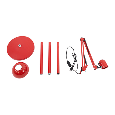 GloboStar® AUDREY 01470 Vintage Επιδαπέδιο Φωτιστικό Μονόφωτο 1 x E27 IP20 Κόκκινο Μέταλλο - Μ15 x Π15 x Υ190cm