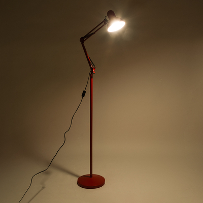 GloboStar® AUDREY 01470 Vintage Επιδαπέδιο Φωτιστικό Μονόφωτο 1 x E27 IP20 Κόκκινο Μέταλλο - Μ15 x Π15 x Υ190cm