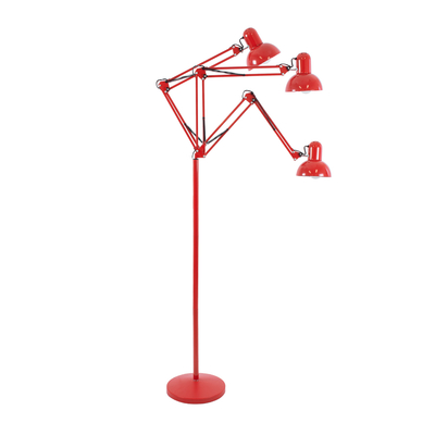 GloboStar® AUDREY 01470 Vintage Επιδαπέδιο Φωτιστικό Μονόφωτο 1 x E27 IP20 Κόκκινο Μέταλλο - Μ15 x Π15 x Υ190cm