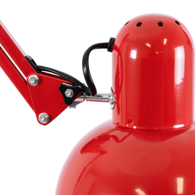 GloboStar® AUDREY 01470 Vintage Επιδαπέδιο Φωτιστικό Μονόφωτο 1 x E27 IP20 Κόκκινο Μέταλλο - Μ15 x Π15 x Υ190cm