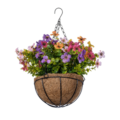 GloboStar® Artificial Garden GERBERA HANGING PLANT 20635 Τεχνητό Κρεμαστό Διακοσμητικό Φυτό Ζέρμπερας Y55cm